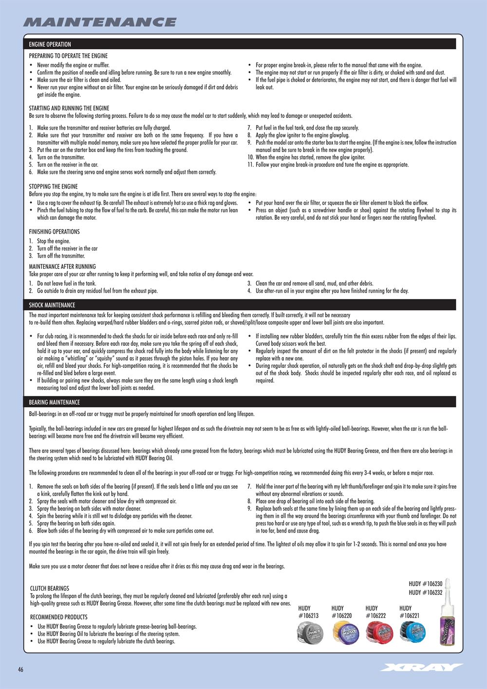 Xray - XB8 2017 Specs (XB8'17) - Manual - Page 46