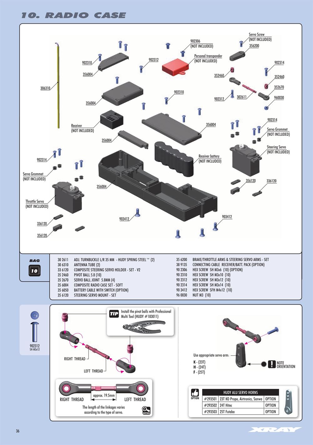 Xray - XB8 2018 Specs (XB8'18) - Manual - Page 36