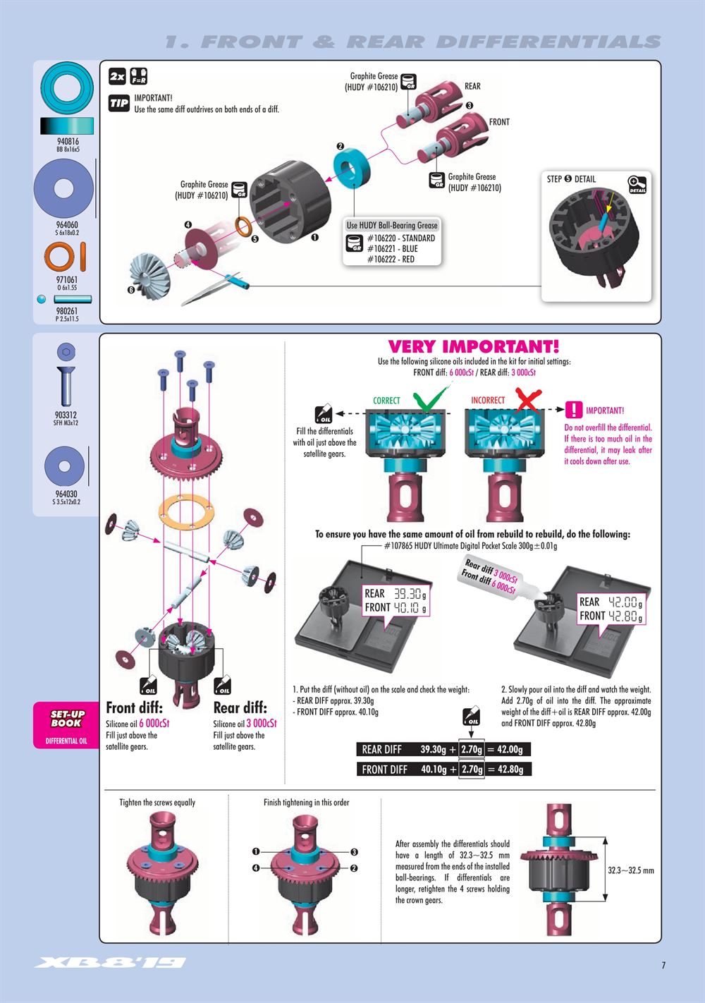 Xray - XB8 2019 Specs (XB8'19) - Manual - Page 7