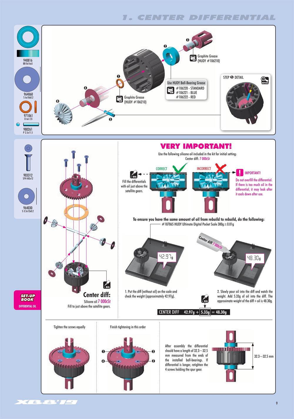 Xray - XB8 2019 Specs (XB8'19) - Manual - Page 9