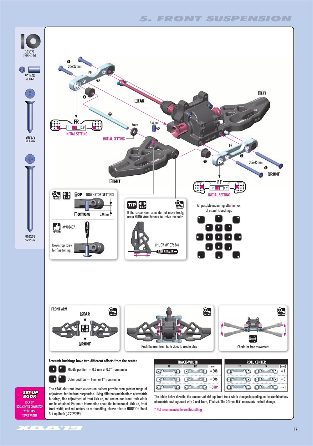 Xray - XB8 2019 Specs (XB8'19) - Manual - Page 19