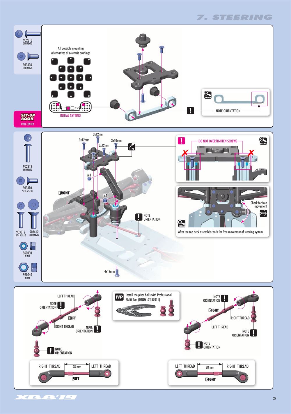Xray - XB8 2019 Specs (XB8'19) - Manual - Page 27