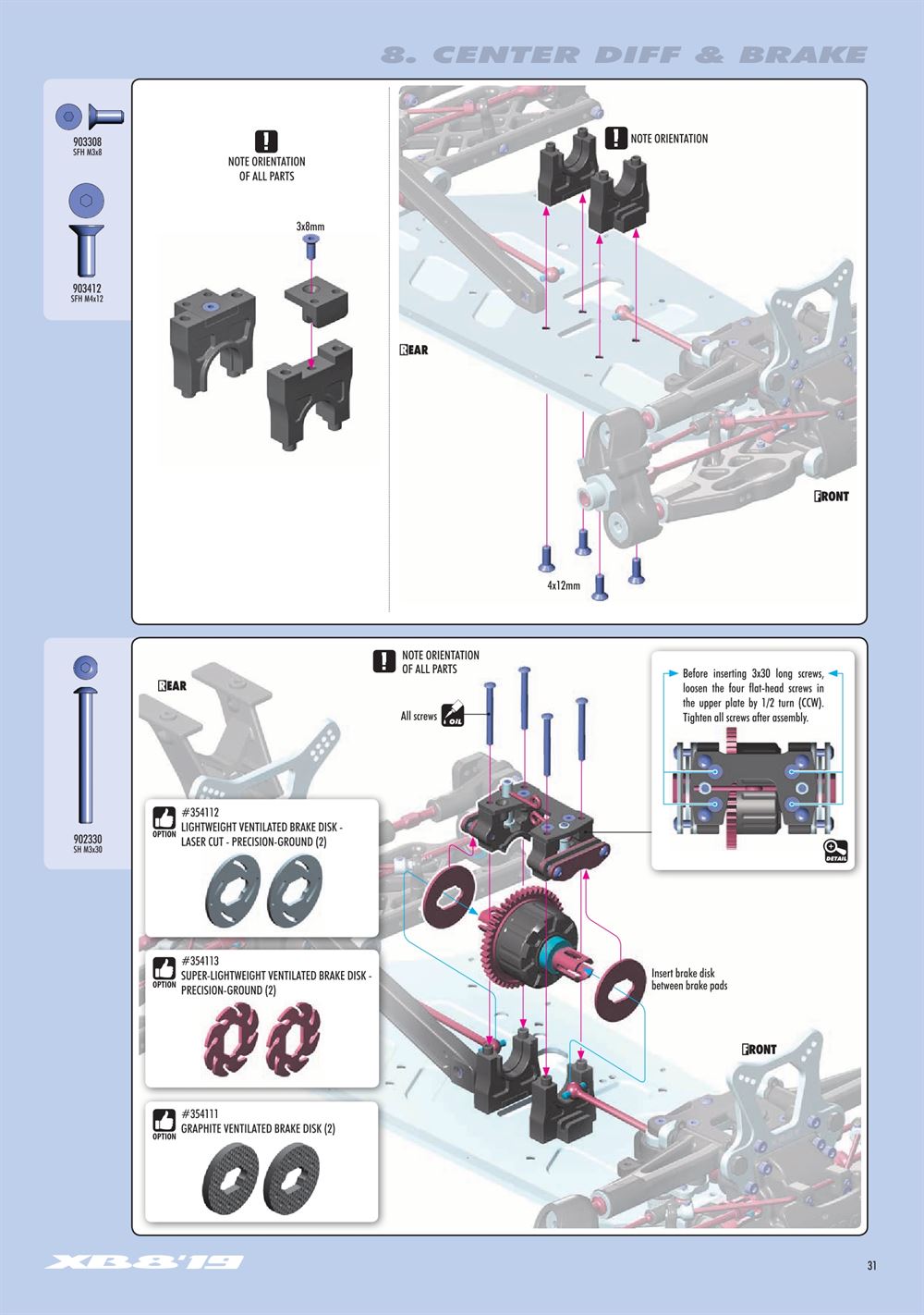 Xray - XB8 2019 Specs (XB8'19) - Manual - Page 31