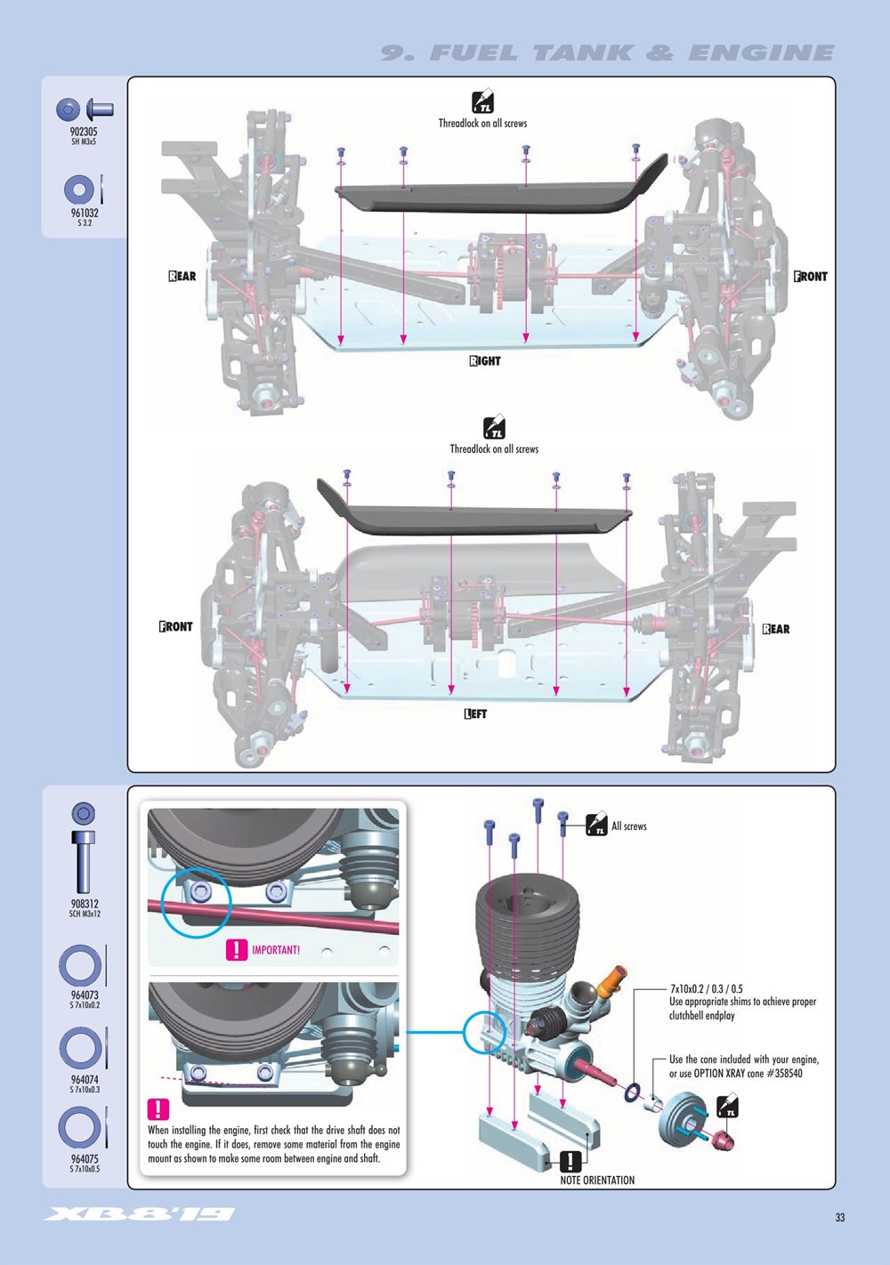 Xray - XB8 2019 Specs (XB8'19) - Manual - Page 33