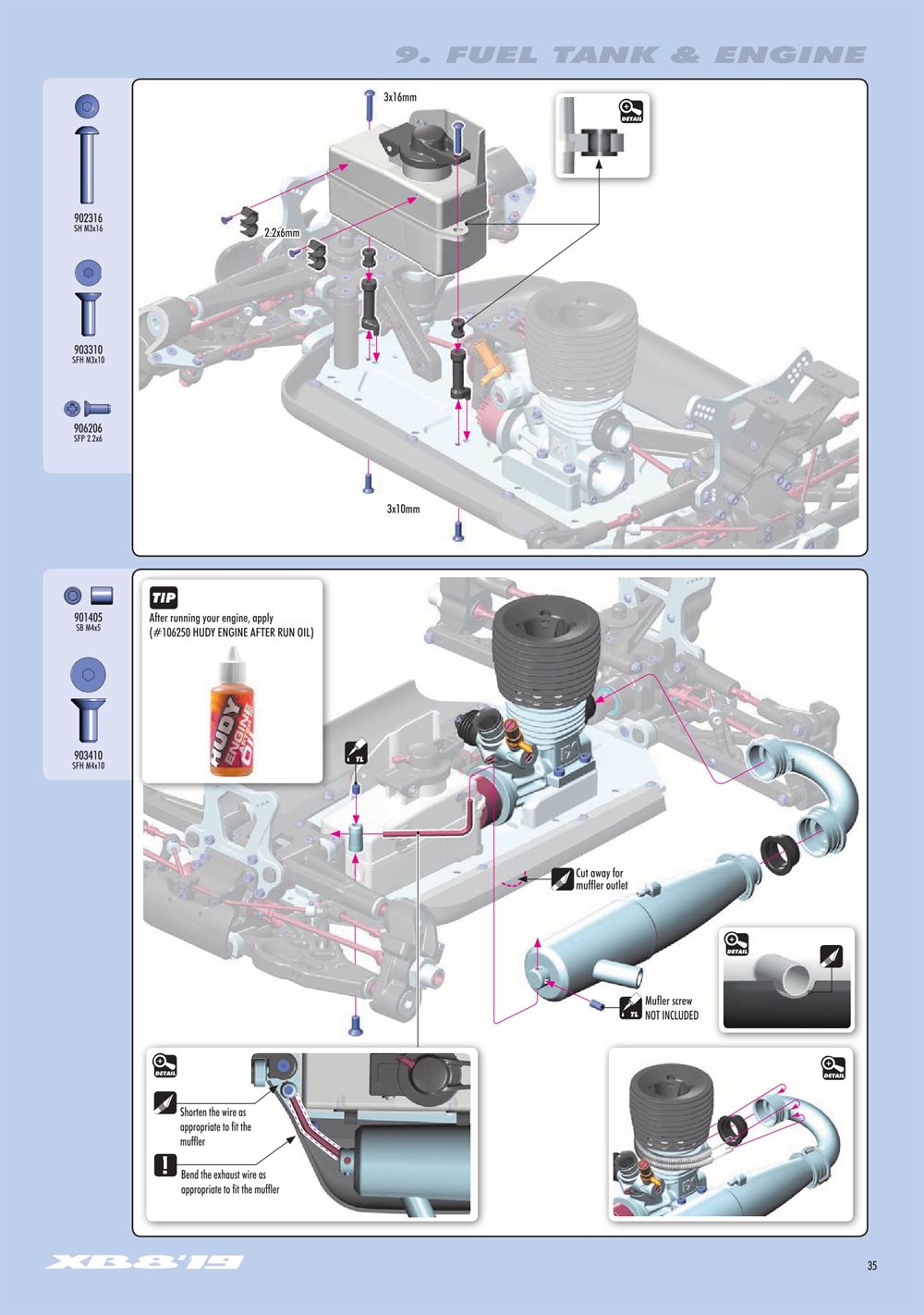Xray - XB8 2019 Specs (XB8'19) - Manual - Page 35