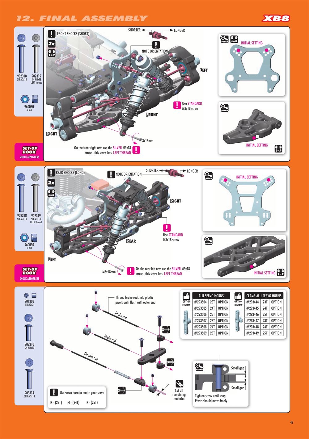 Xray - XB8 2020 Specs (XB8'20) - Manual - Page 49
