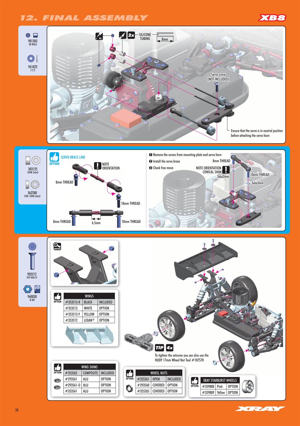 Xray - XB8 2020 Specs (XB8'20) - Manual - Page 50