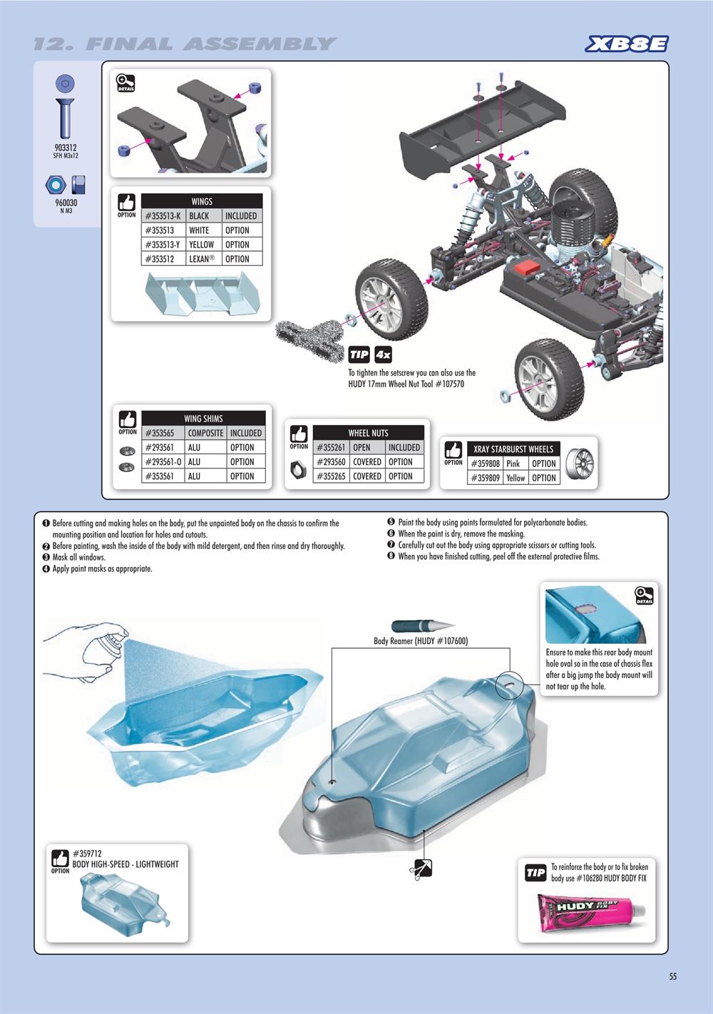 Xray - XB8 2020 Specs (XB8'20) - Manual - Page 55