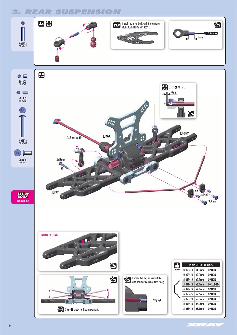 Xray - XB8 2021 Specs (XB8'21) - Manual - Page 14