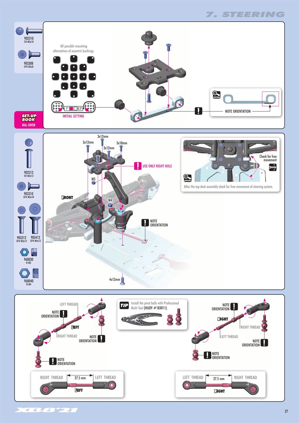 Xray - XB8 2021 Specs (XB8'21) - Manual - Page 27