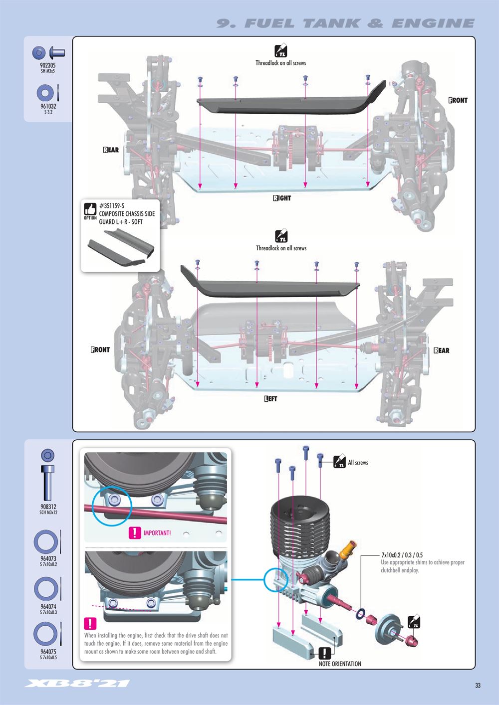 Xray - XB8 2021 Specs (XB8'21) - Manual - Page 33