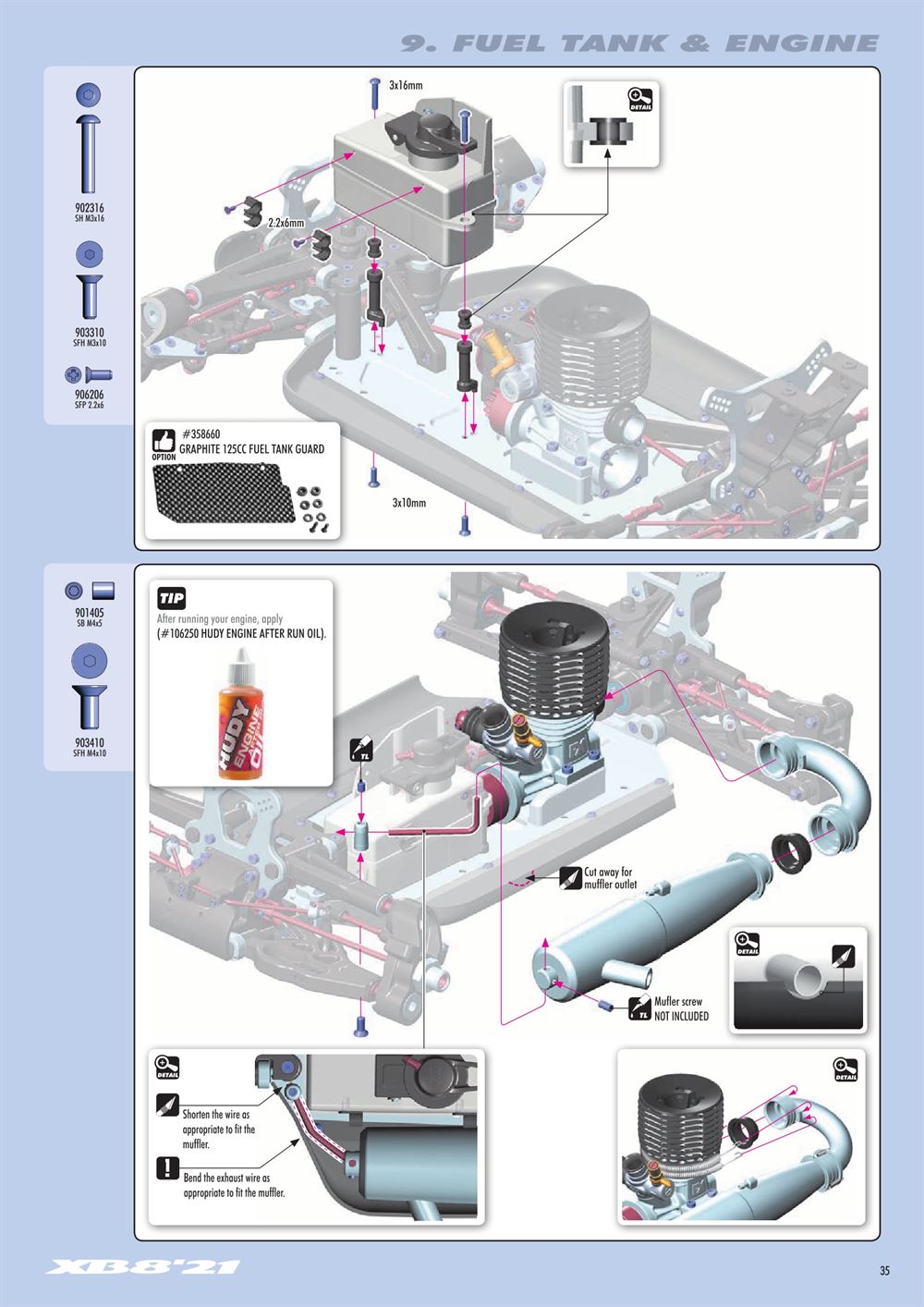 Xray - XB8 2021 Specs (XB8'21) - Manual - Page 35