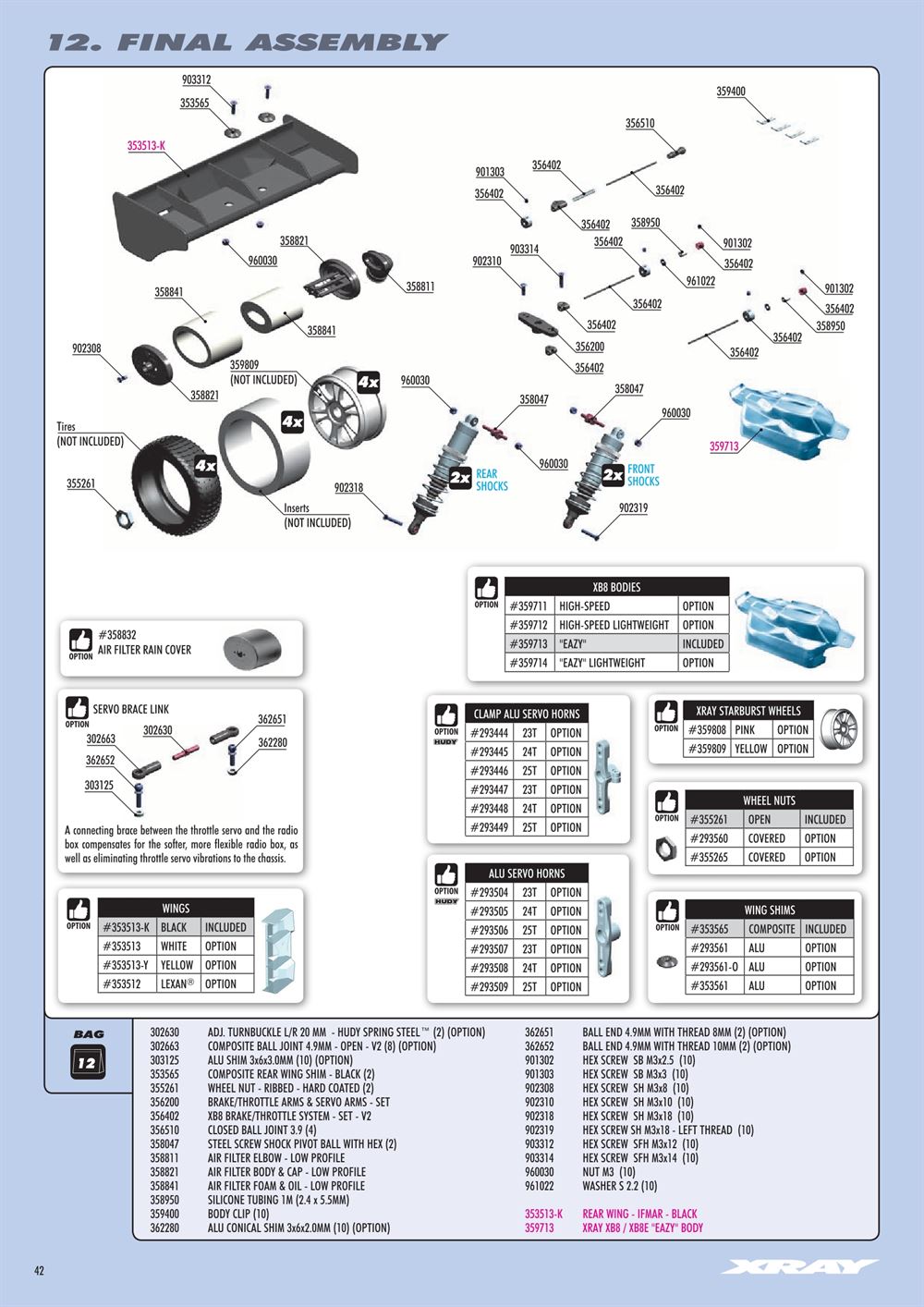 Xray - XB8 2021 Specs (XB8'21) - Manual - Page 42