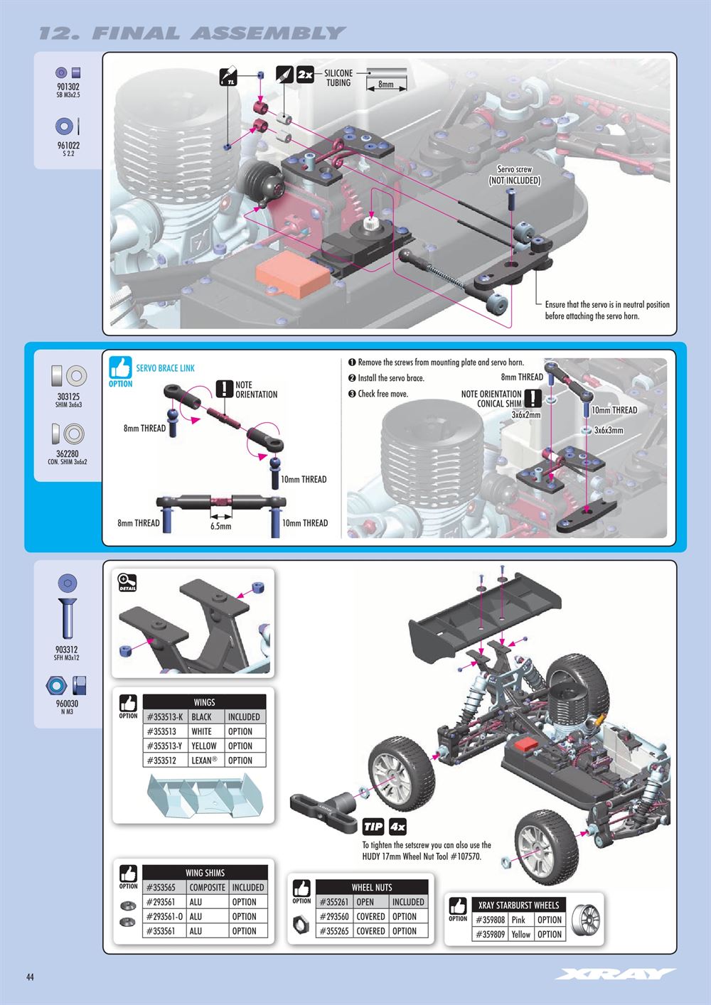 Xray - XB8 2021 Specs (XB8'21) - Manual - Page 44