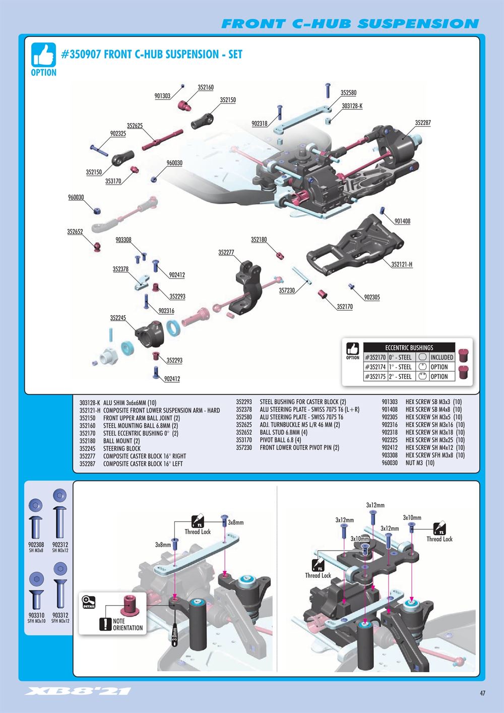 Xray - XB8 2021 Specs (XB8'21) - Manual - Page 47