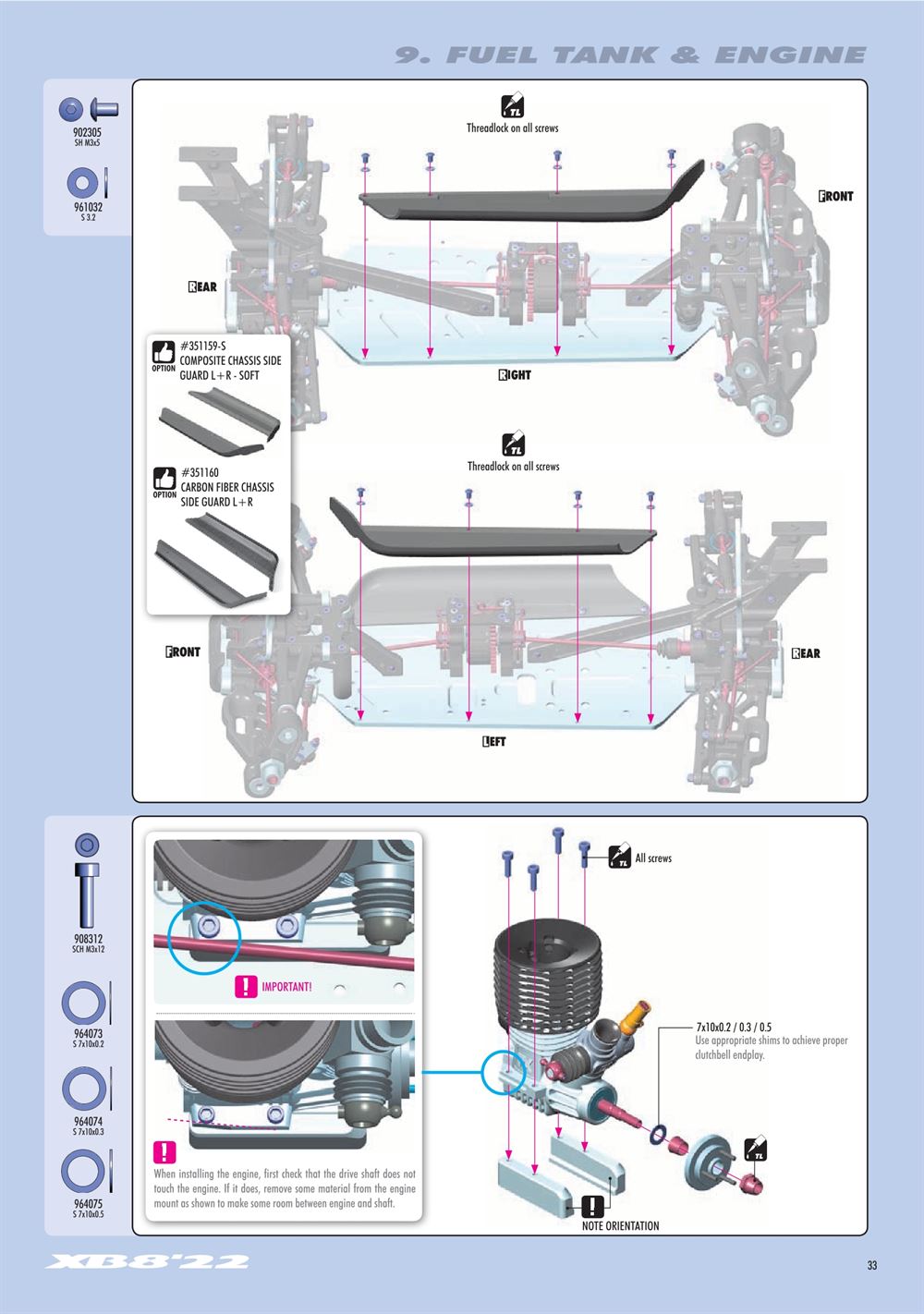 Xray - XB8 2022 Specs (XB8'22) - Manual - Page 33