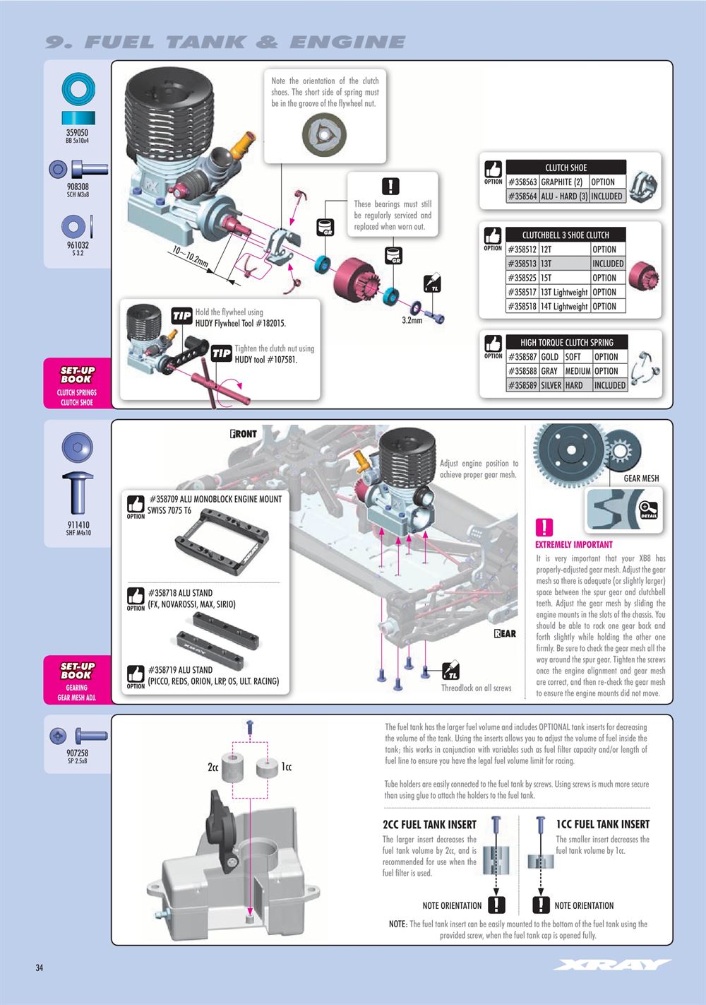 Xray - XB8 2022 Specs (XB8'22) - Manual - Page 34