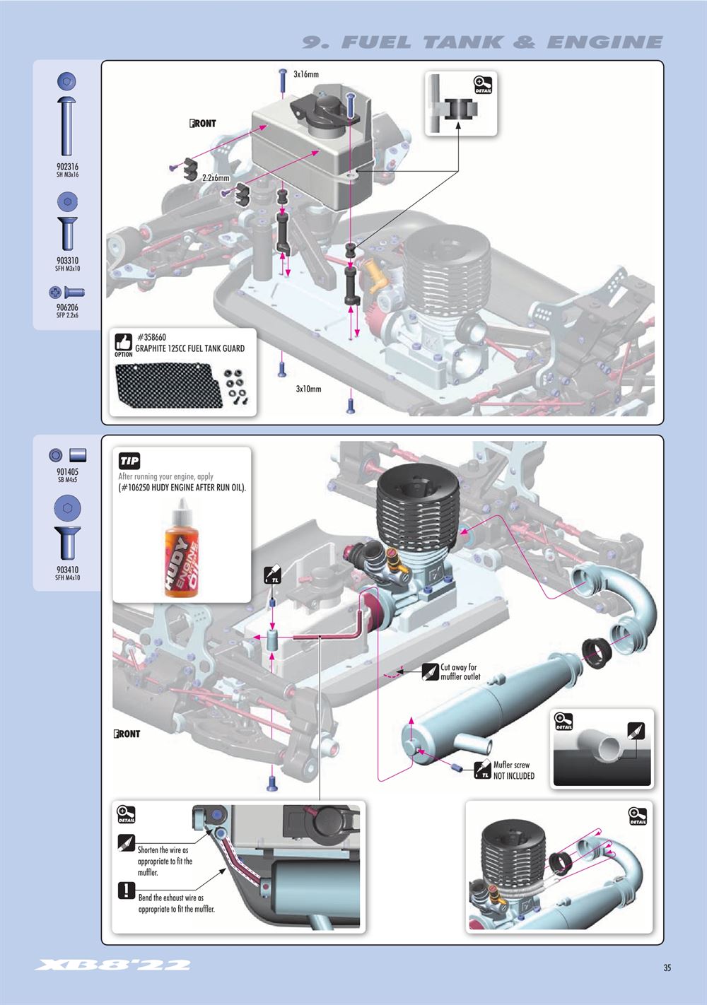 Xray - XB8 2022 Specs (XB8'22) - Manual - Page 35
