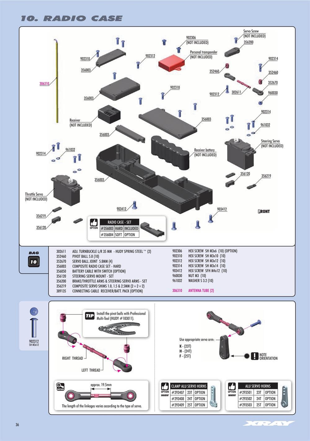 Xray - XB8 2022 Specs (XB8'22) - Manual - Page 36
