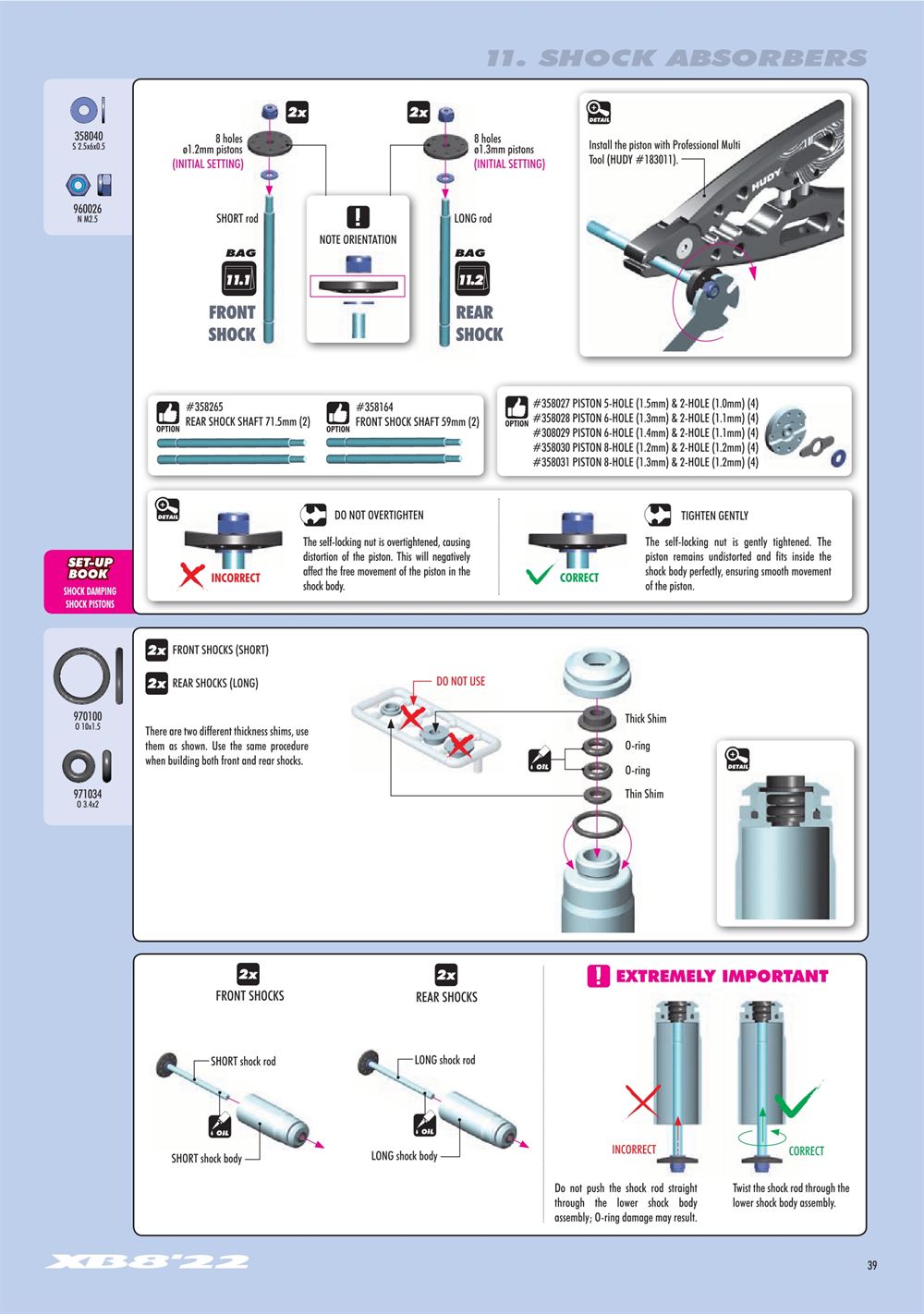 Xray - XB8 2022 Specs (XB8'22) - Manual - Page 39