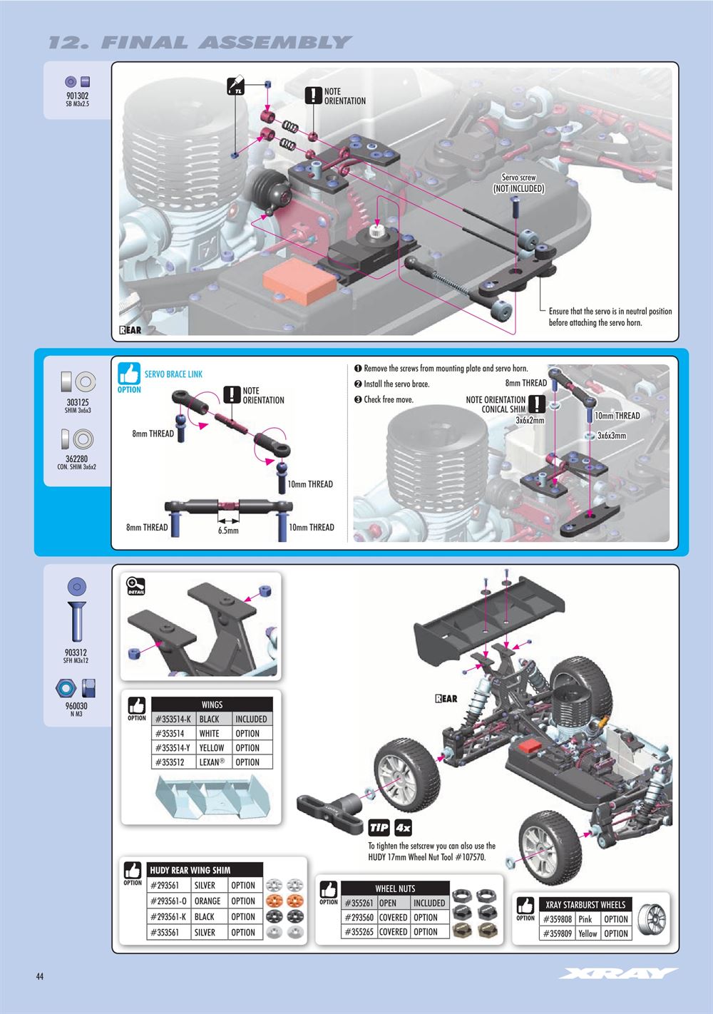 Xray - XB8 2022 Specs (XB8'22) - Manual - Page 44