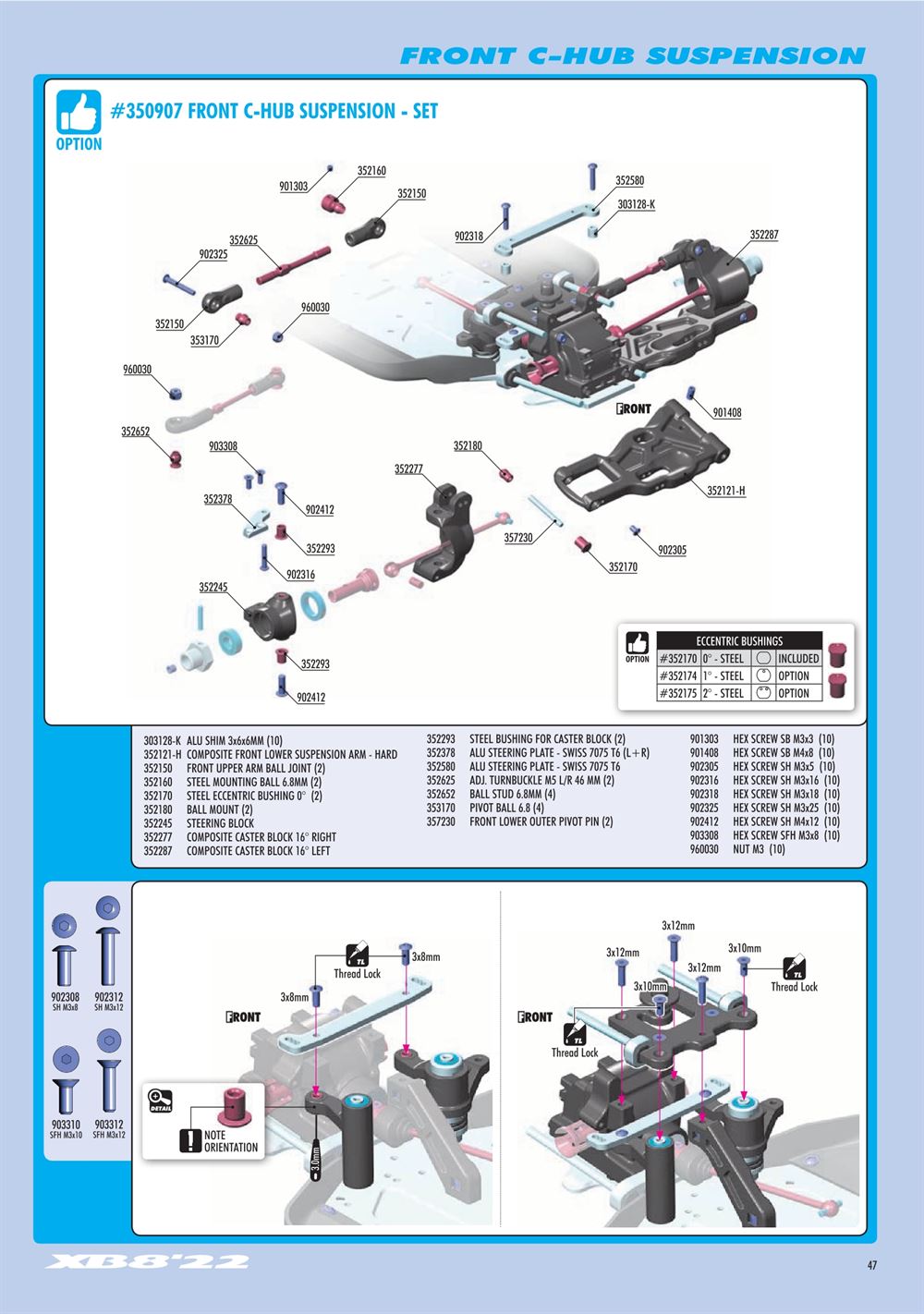 Xray - XB8 2022 Specs (XB8'22) - Manual - Page 47