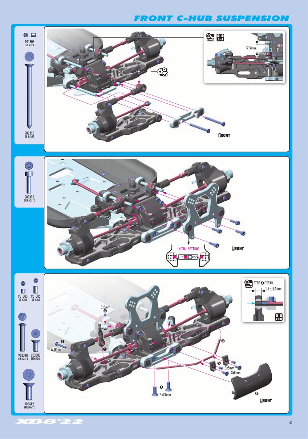 Xray - XB8 2022 Specs (XB8'22) - Manual - Page 49
