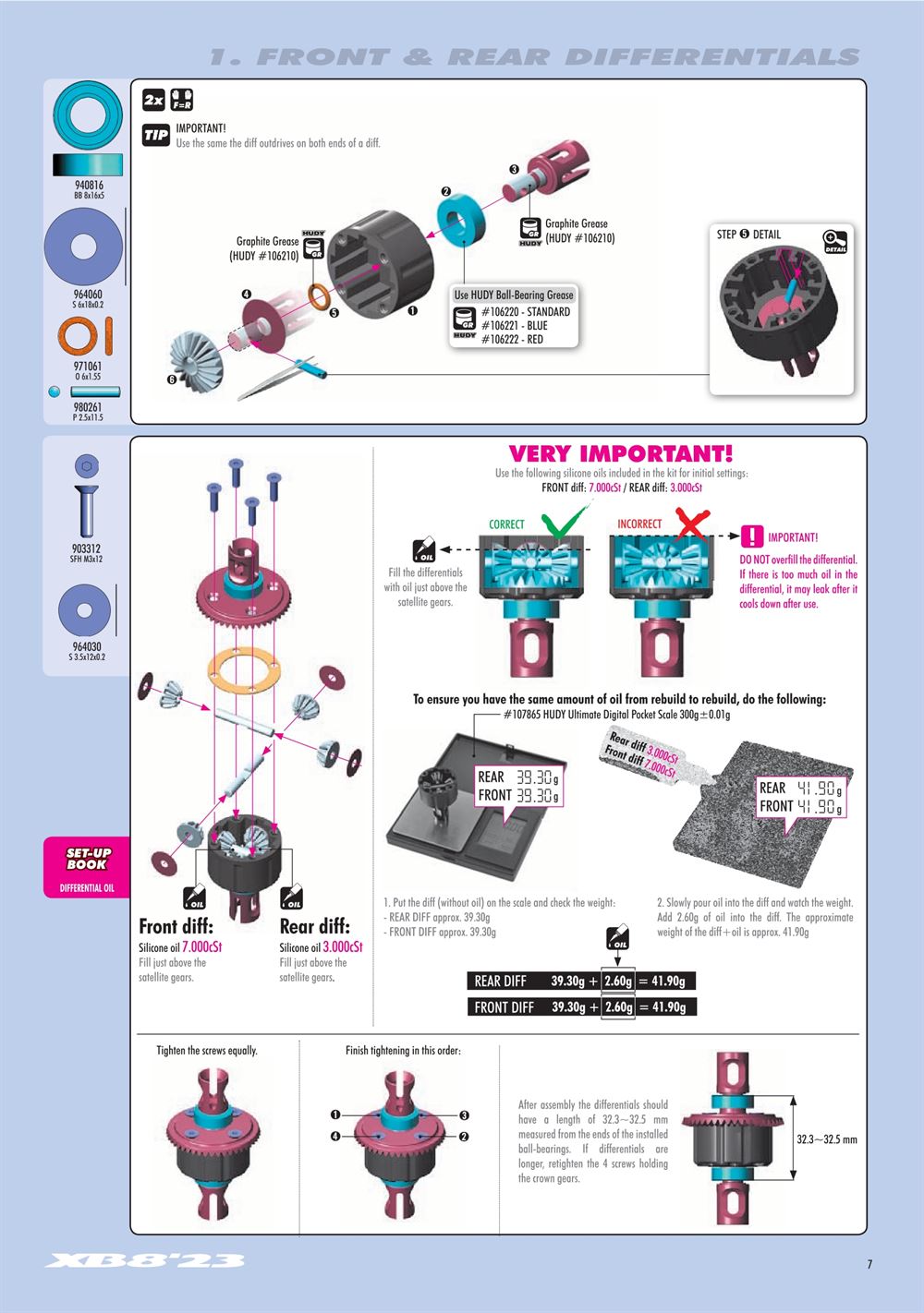 Xray - XB8 2023 Specs (XB8'23) - Manual - Page 7