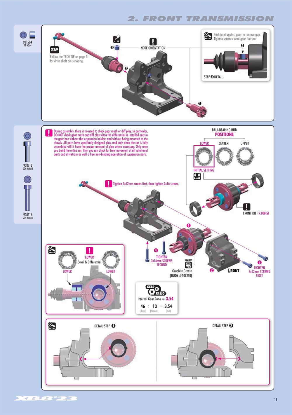 Xray - XB8 2023 Specs (XB8'23) - Manual - Page 11