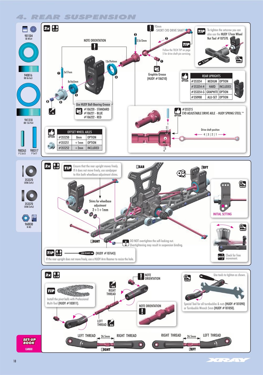 Xray - XB8 2023 Specs (XB8'23) - Manual - Page 18