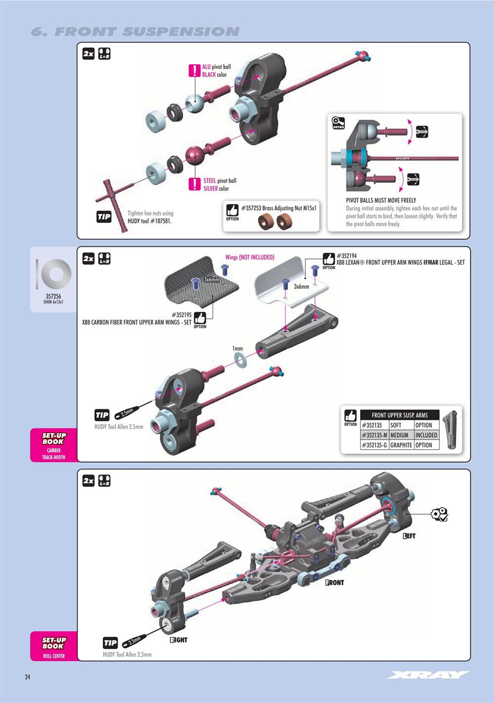 Xray - XB8 2023 Specs (XB8'23) - Manual - Page 24