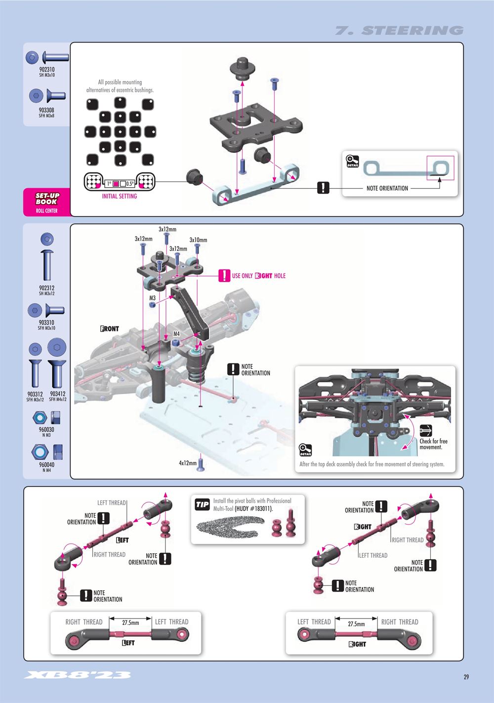 Xray - XB8 2023 Specs (XB8'23) - Manual - Page 29