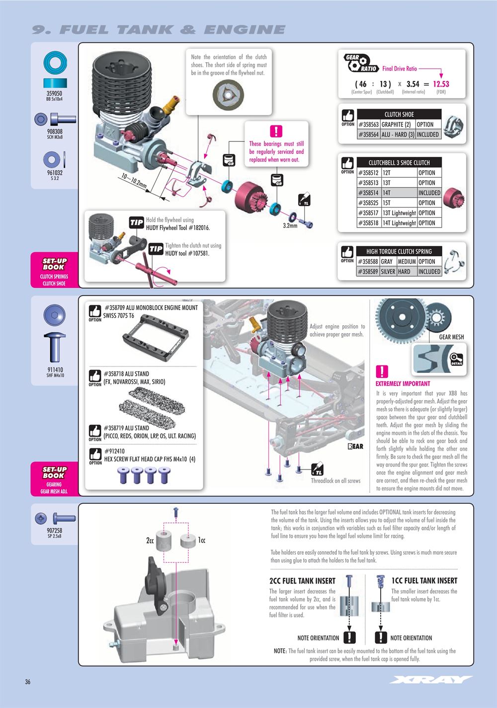 Xray - XB8 2023 Specs (XB8'23) - Manual - Page 36