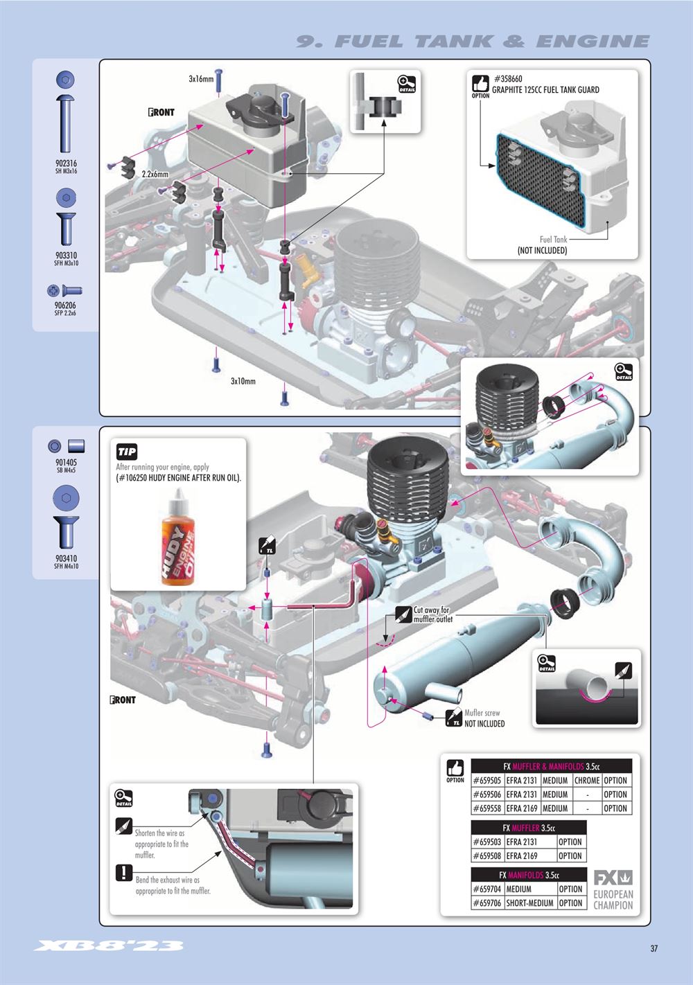 Xray - XB8 2023 Specs (XB8'23) - Manual - Page 37