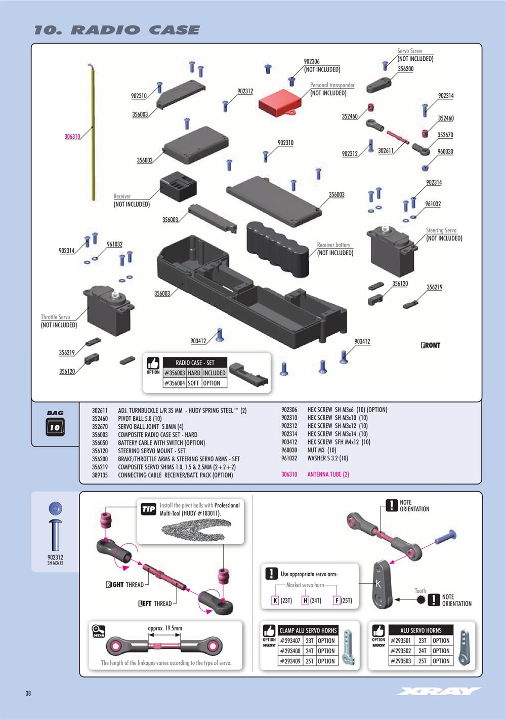Xray - XB8 2023 Specs (XB8'23) - Manual - Page 38