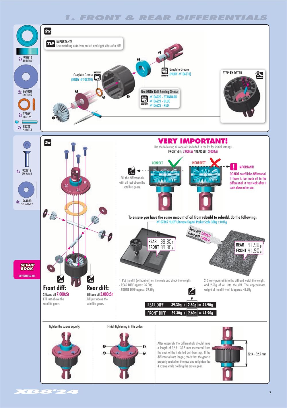 Xray - XB8 2024 Specs (XB8'24) - Manual - Page 7