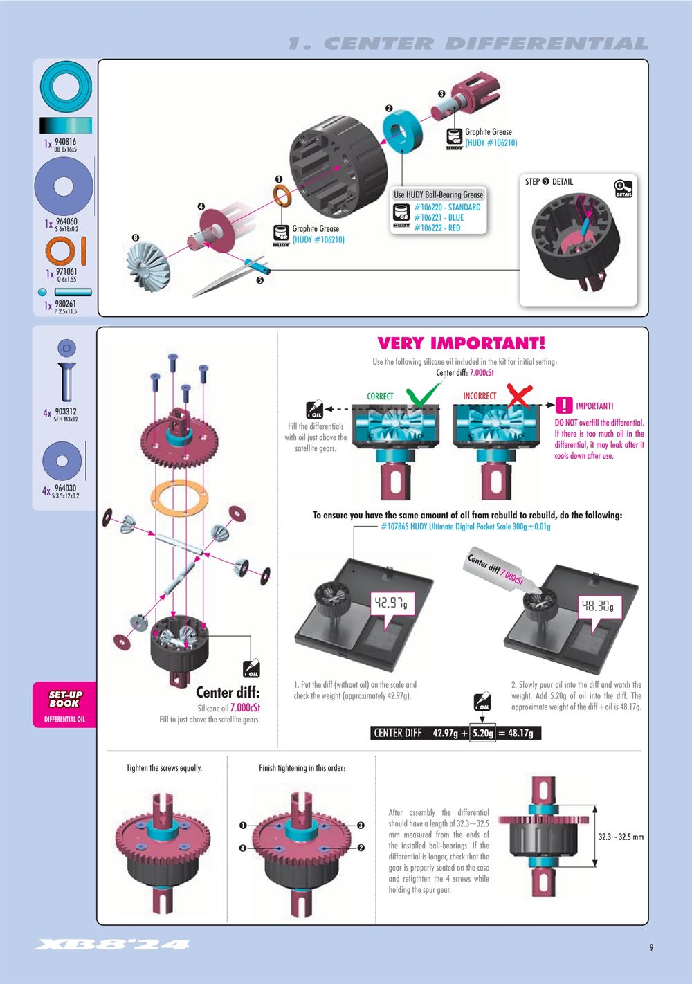 Xray - XB8 2024 Specs (XB8'24) - Manual - Page 9