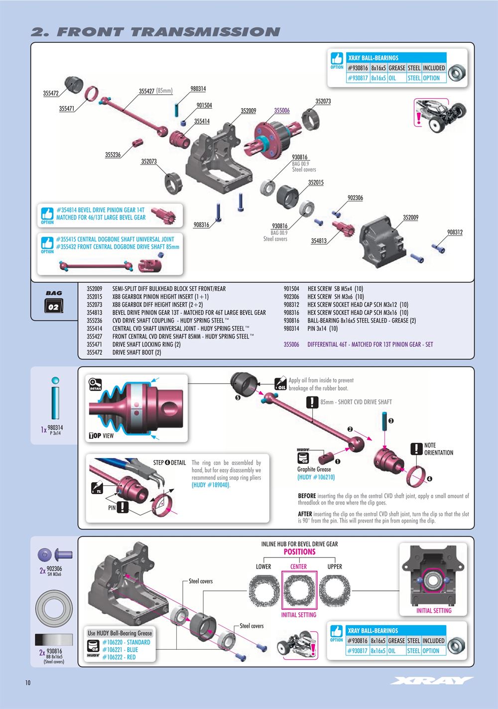 Xray - XB8 2024 Specs (XB8'24) - Manual - Page 10