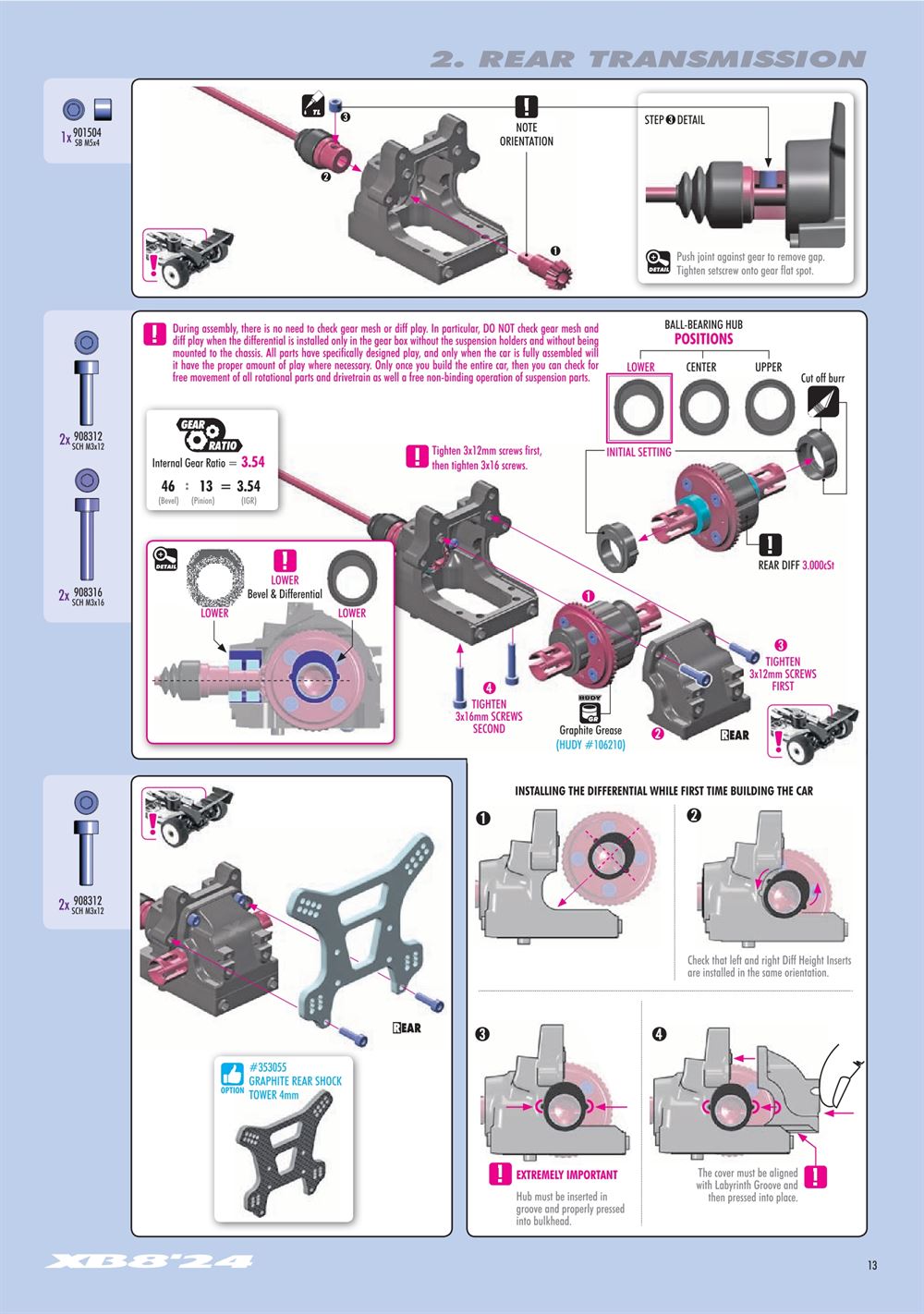 Xray - XB8 2024 Specs (XB8'24) - Manual - Page 13