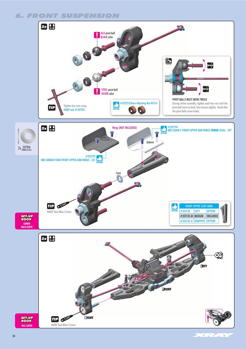 Xray - XB8 2024 Specs (XB8'24) - Manual - Page 24