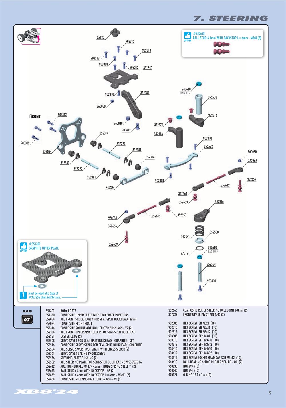 Xray - XB8 2024 Specs (XB8'24) - Manual - Page 27