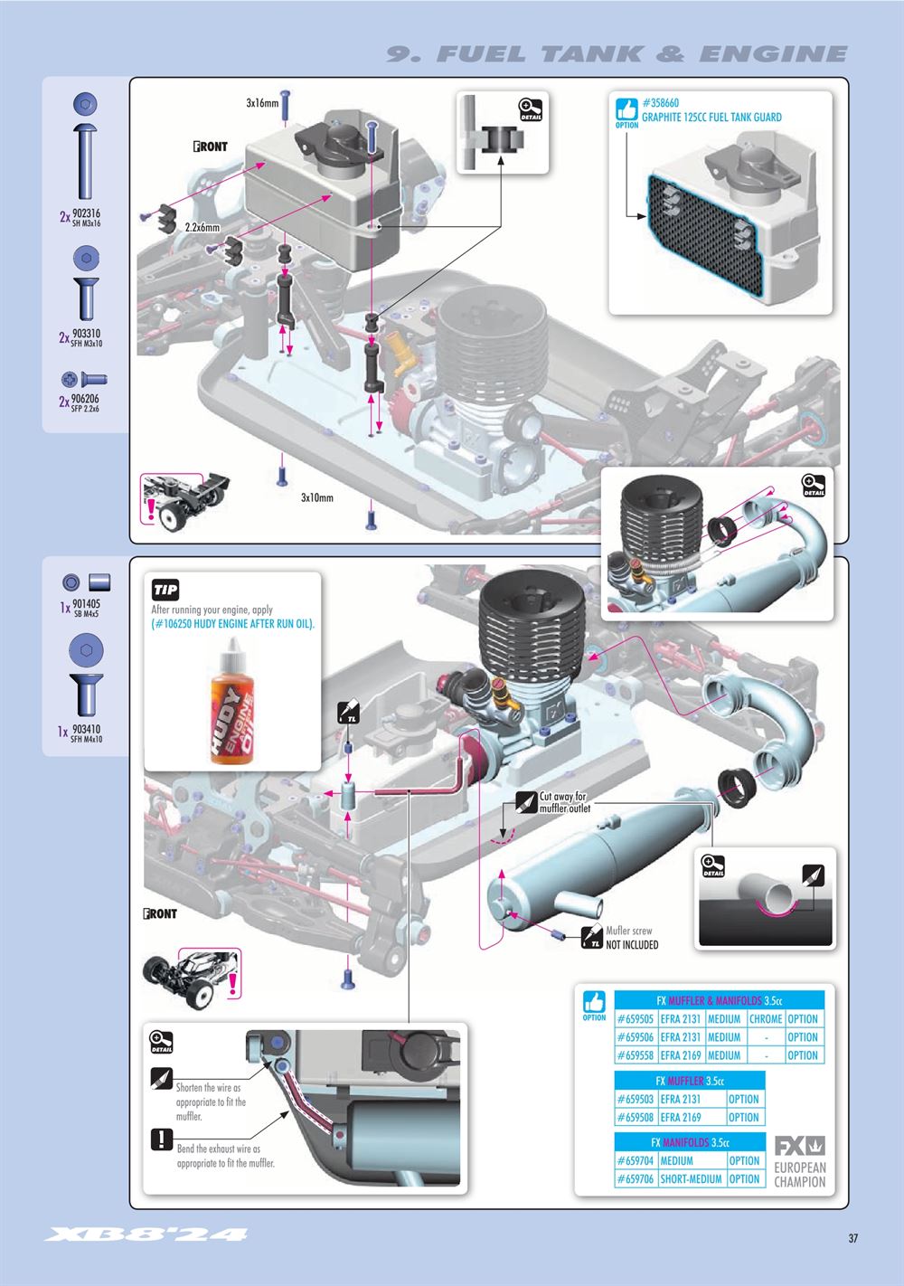 Xray - XB8 2024 Specs (XB8'24) - Manual - Page 37
