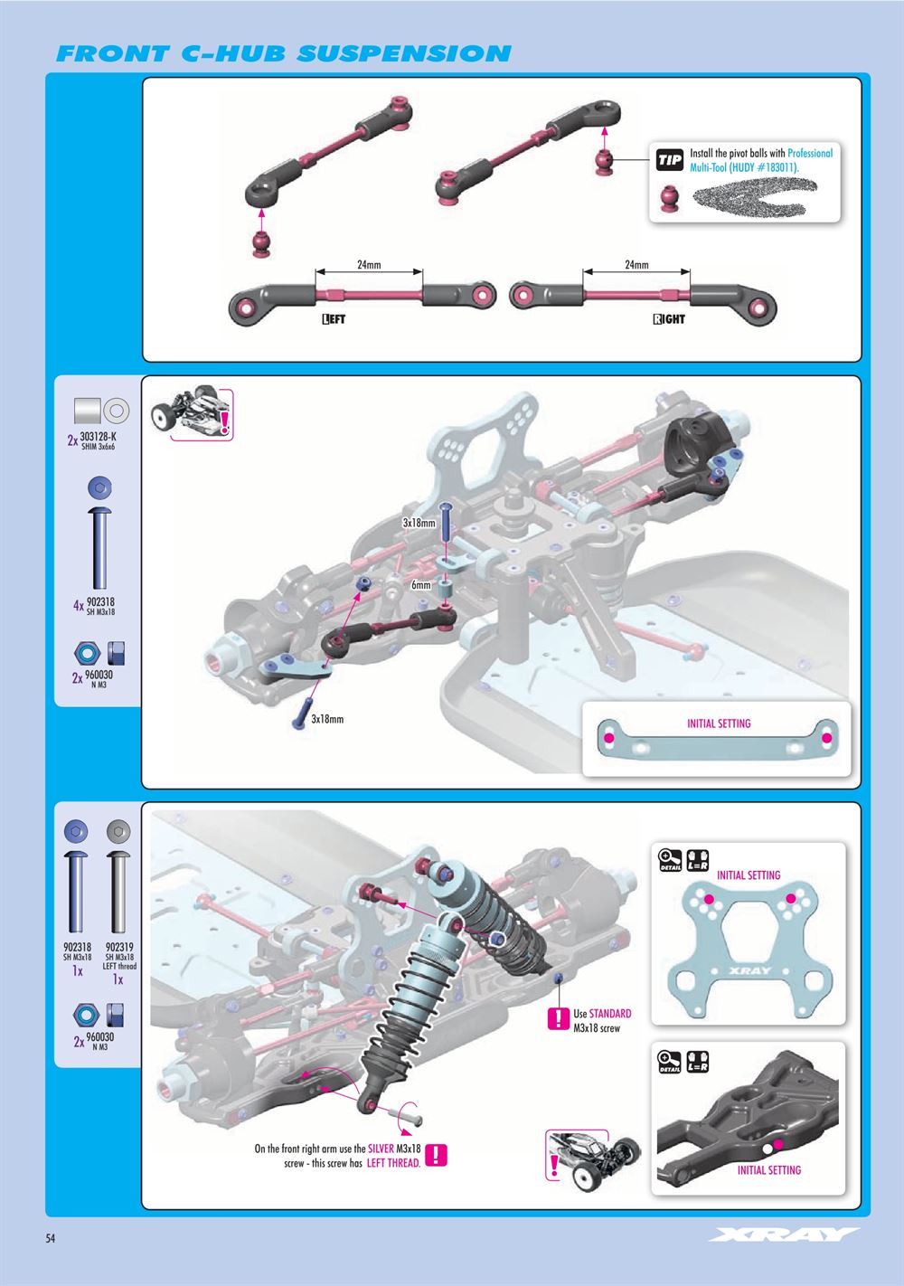 Xray - XB8 2024 Specs (XB8'24) - Manual - Page 54