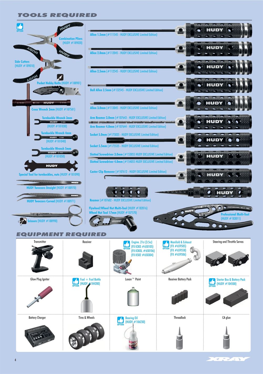 Xray - XB8 2025 Specs (XB8'25) - Manual - Page 4
