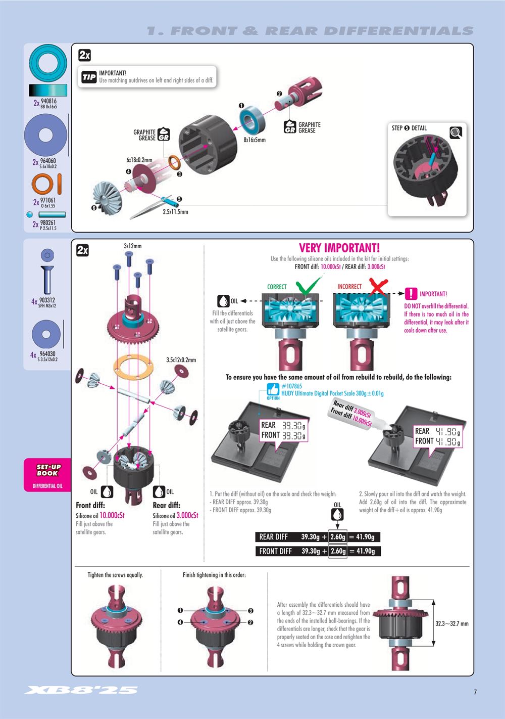 Xray - XB8 2025 Specs (XB8'25) - Manual - Page 7