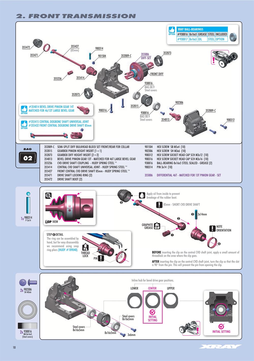 Xray - XB8 2025 Specs (XB8'25) - Manual - Page 10
