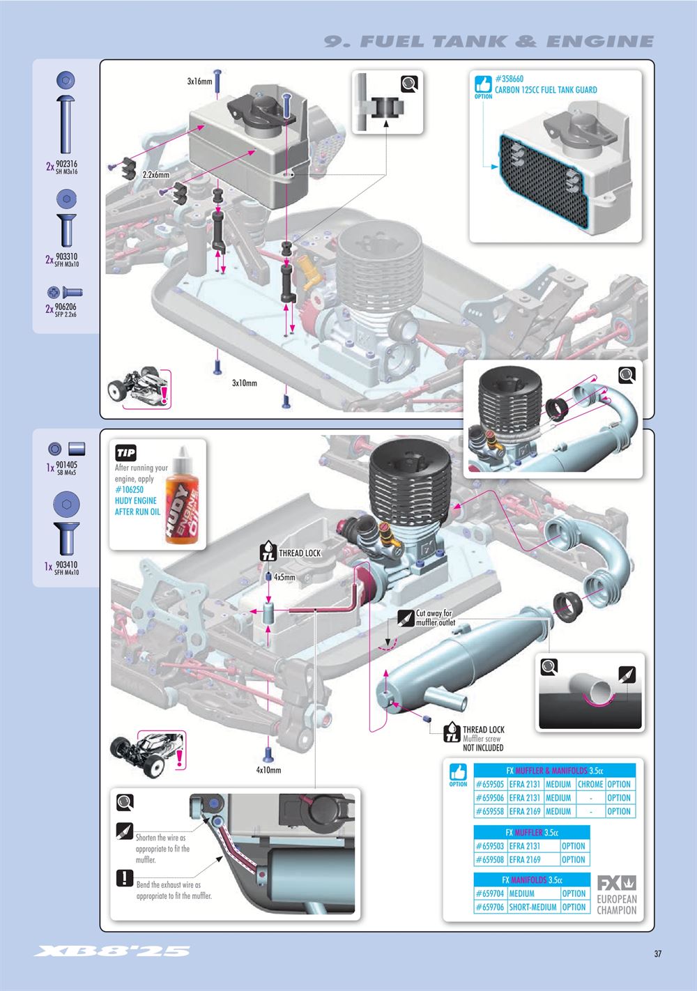 Xray - XB8 2025 Specs (XB8'25) - Manual - Page 37