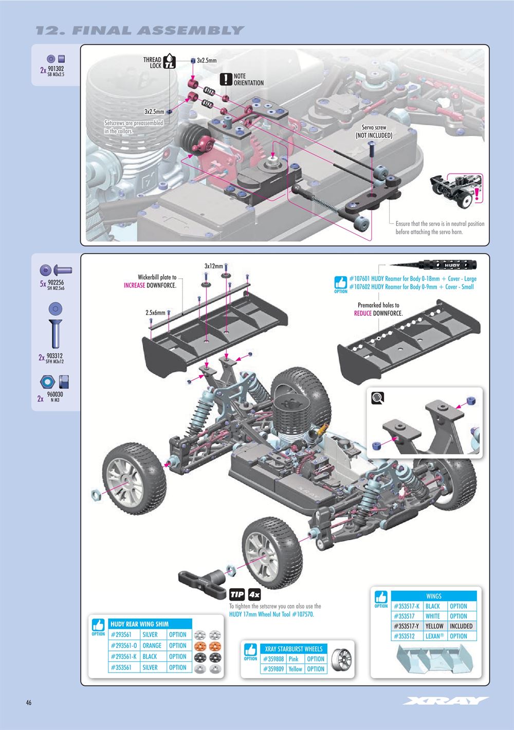 Xray - XB8 2025 Specs (XB8'25) - Manual - Page 46