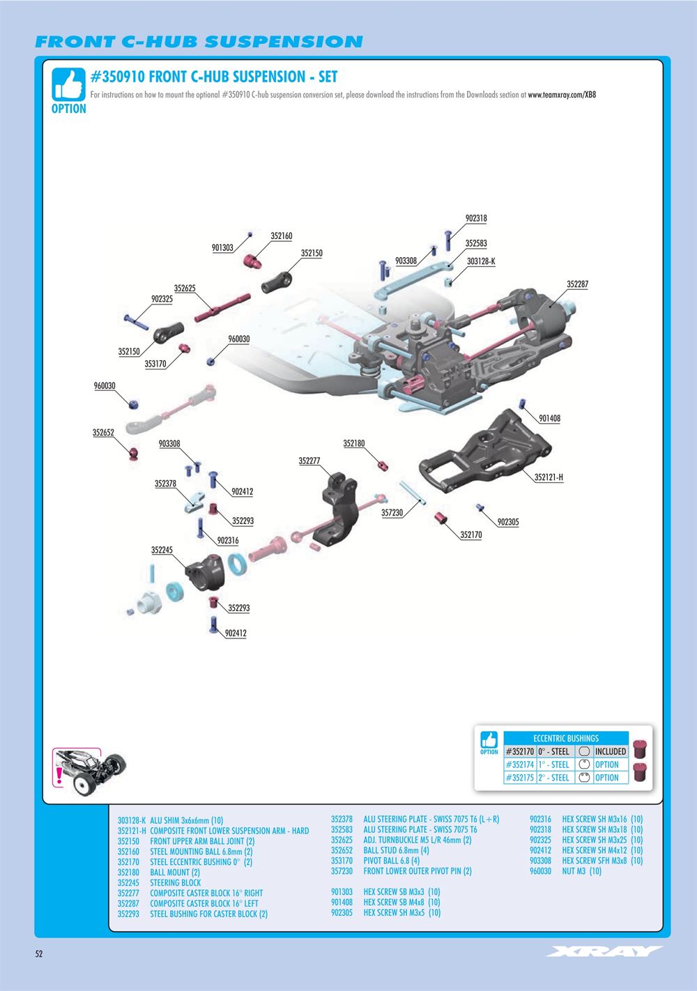 Xray - XB8 2025 Specs (XB8'25) - Manual - Page 52