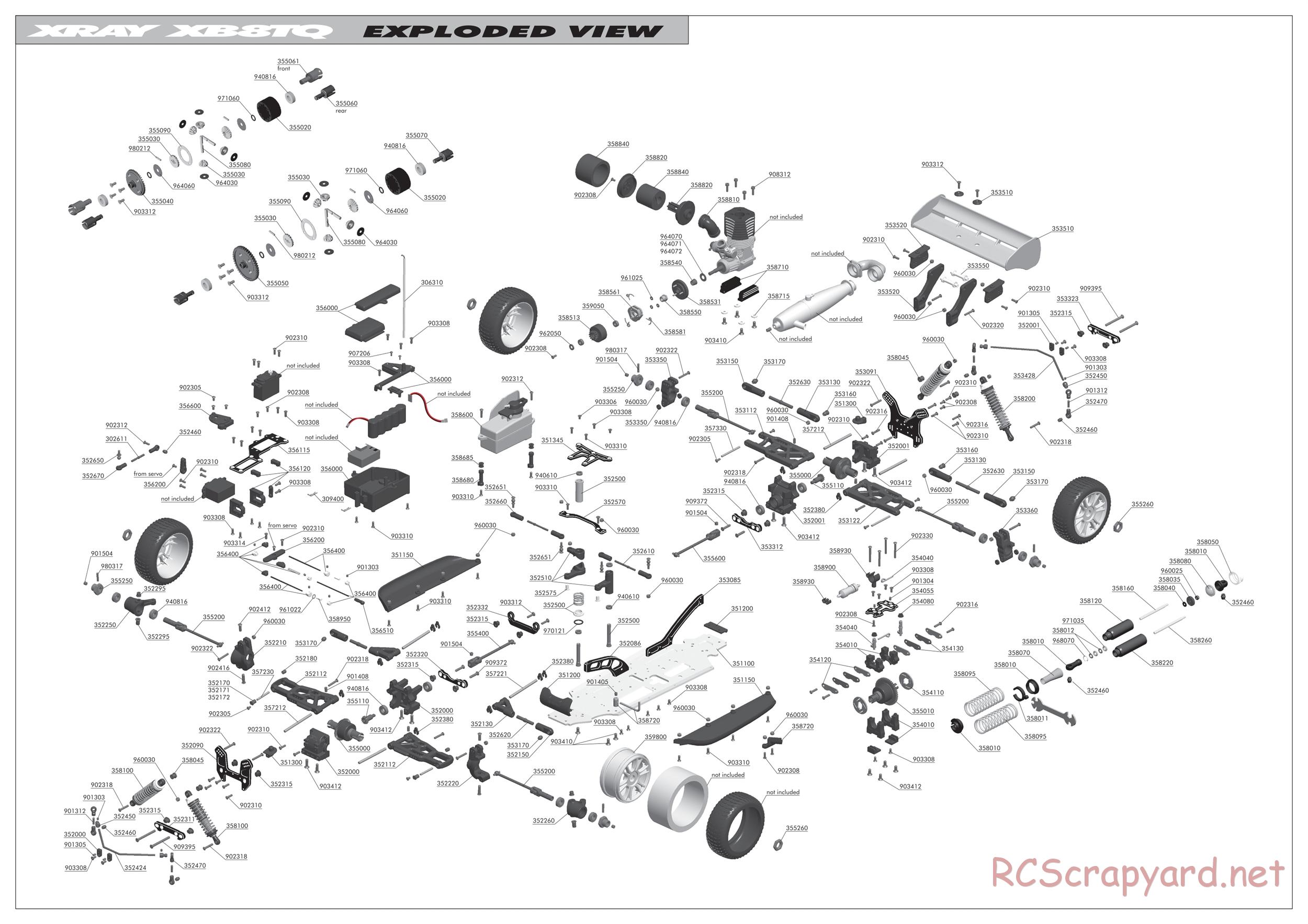 Xray - XB8 TQ - Exploded View